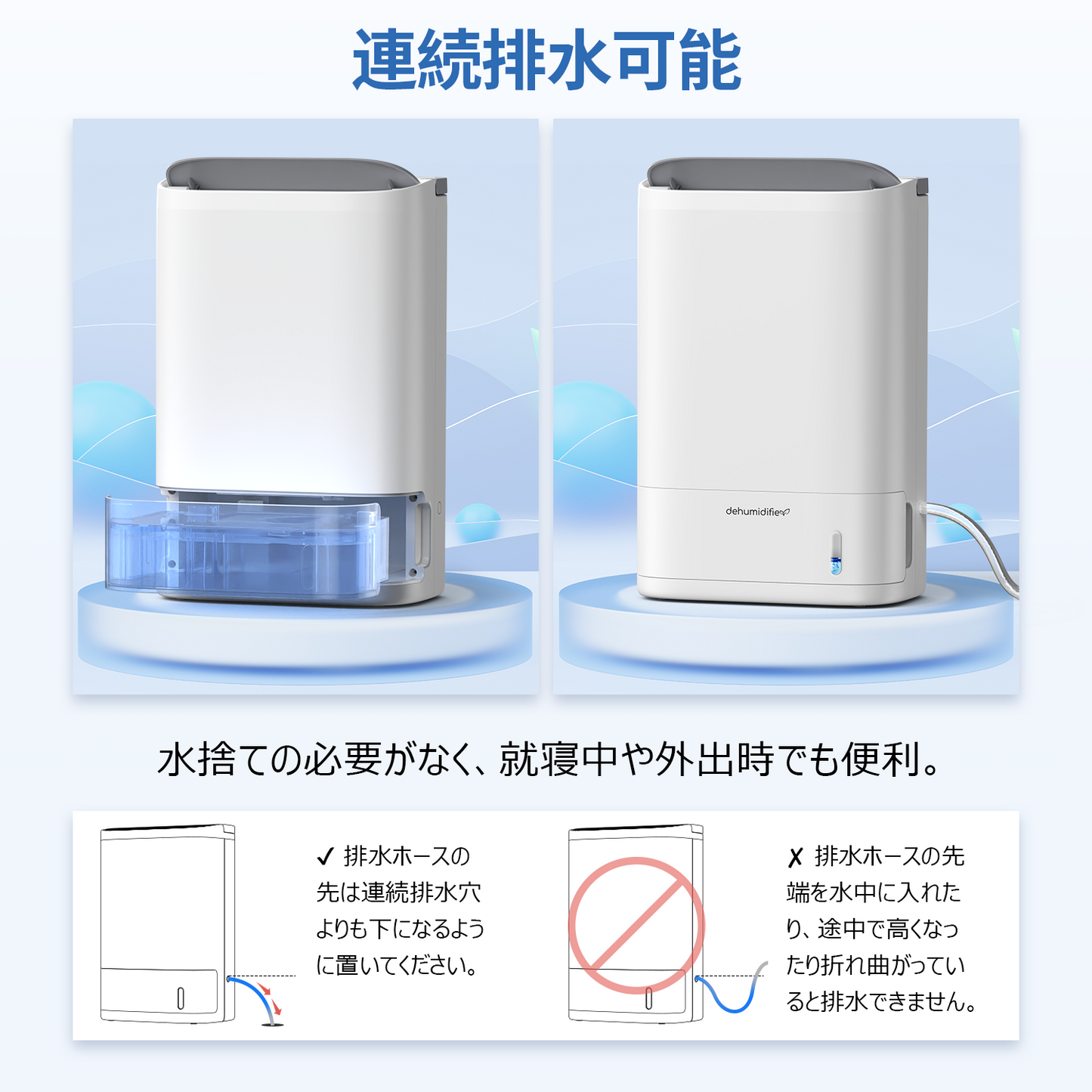 Drymonster 衣類乾燥除湿機 部屋干し 除湿量10L/日（木造24畳・鉄筋48畳）強力除湿 スピード乾燥 2.5L大容量タンク